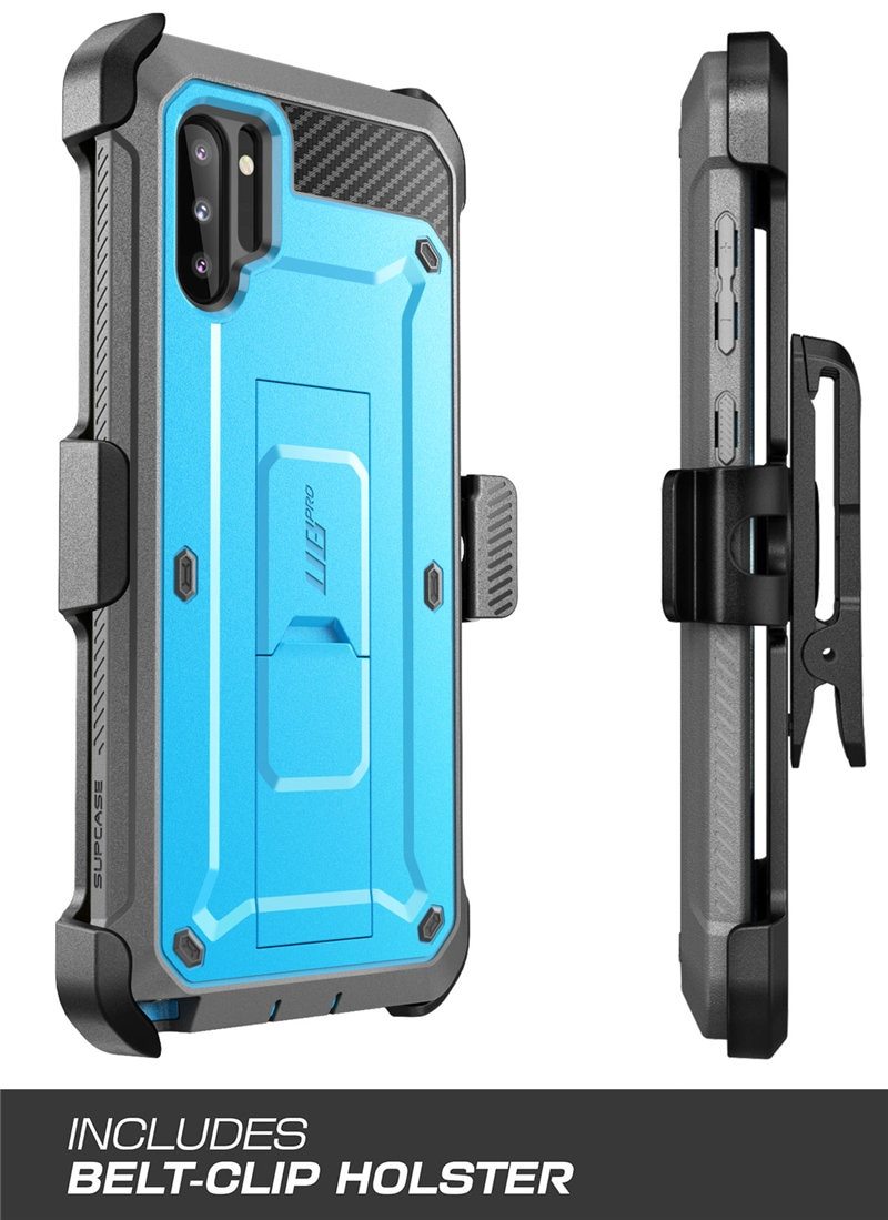 SUPCASE UB Pro Case for Samsung Galaxy Note 10 in black, showcasing rugged design and kickstand feature.